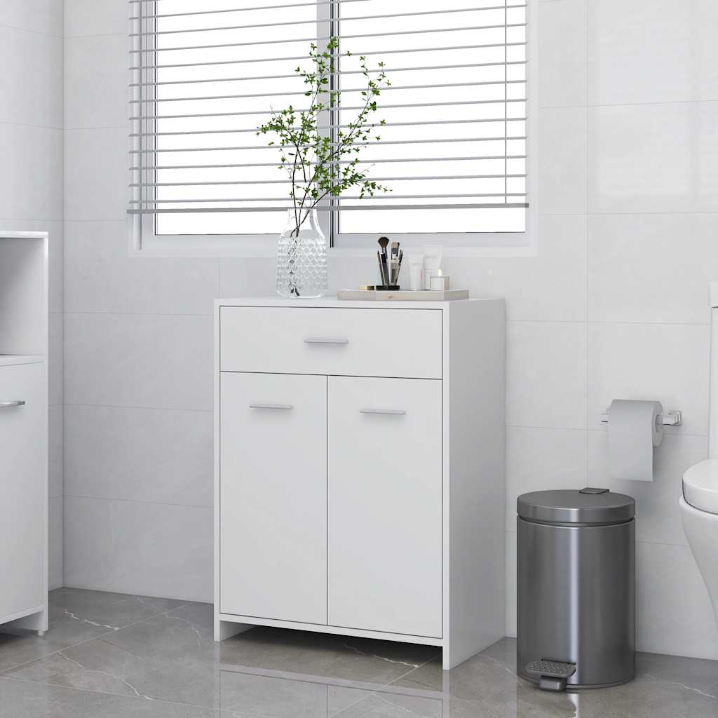 Bathroom Cabinet White 60x33x80 cm Wood Material