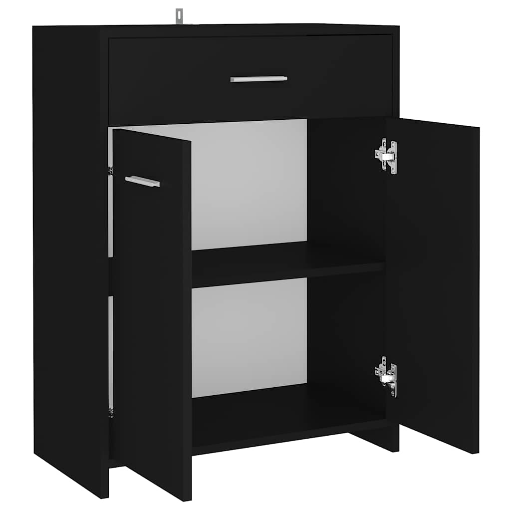 Bathroom Cabinet Black 60x33x80 cm Wood Material