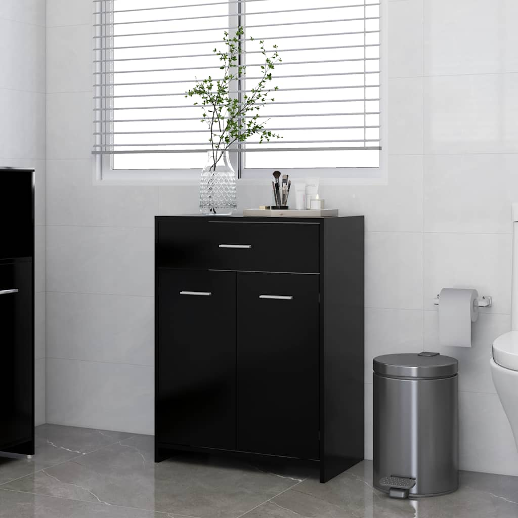 Bathroom Cabinet Black 60x33x80 cm Wood Material