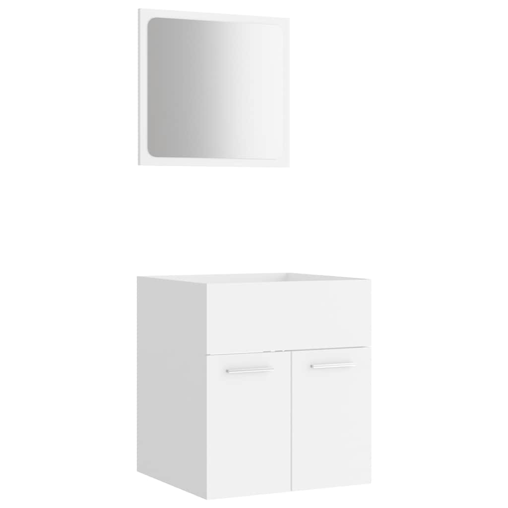 2-piece bathroom furniture set white wood material