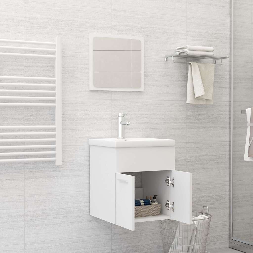 2-piece bathroom furniture set white wood material