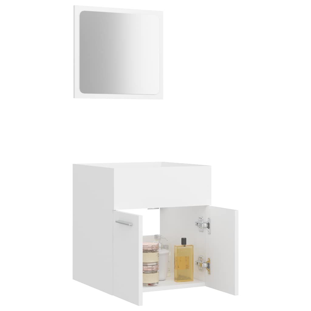 2-piece bathroom furniture set white wood material