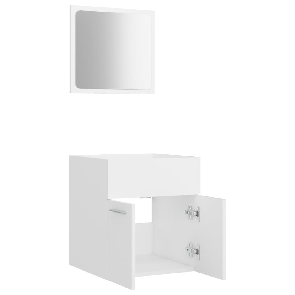 2-piece bathroom furniture set white wood material