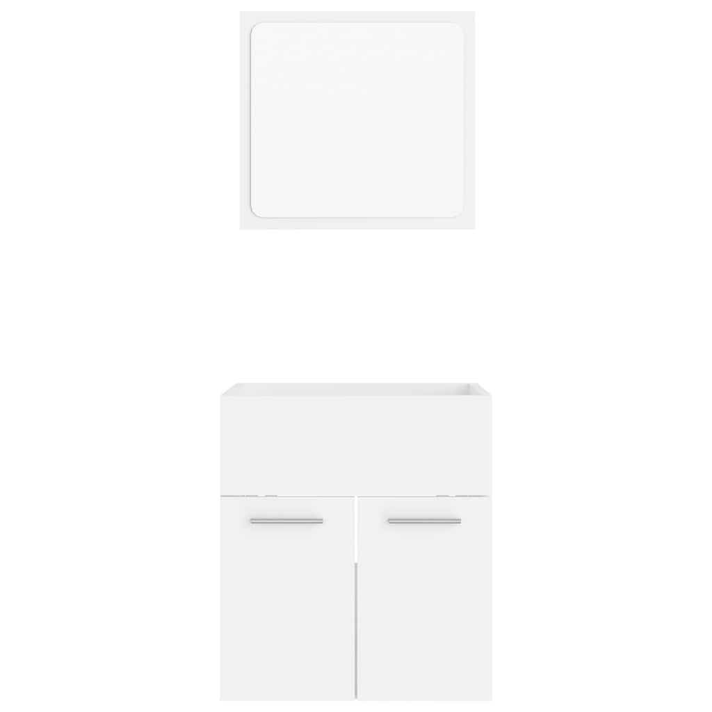 2-piece bathroom furniture set white wood material