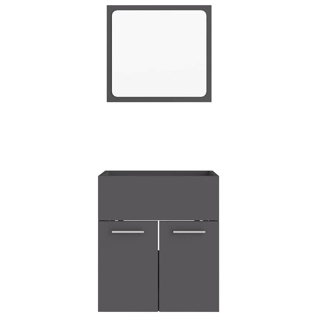 2-piece bathroom furniture set gray wood material