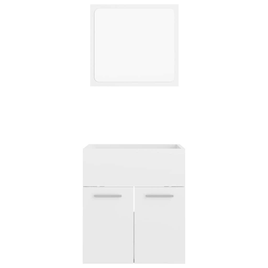 2-piece bathroom furniture set high-gloss white wood material