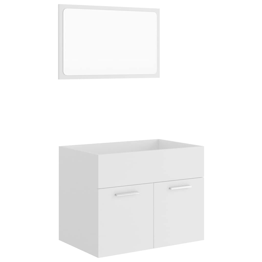 2-piece bathroom furniture set white wood material