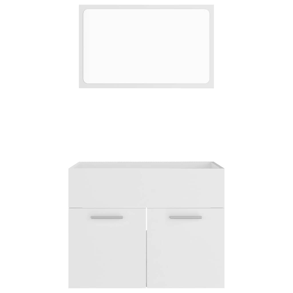 2-piece bathroom furniture set white wood material