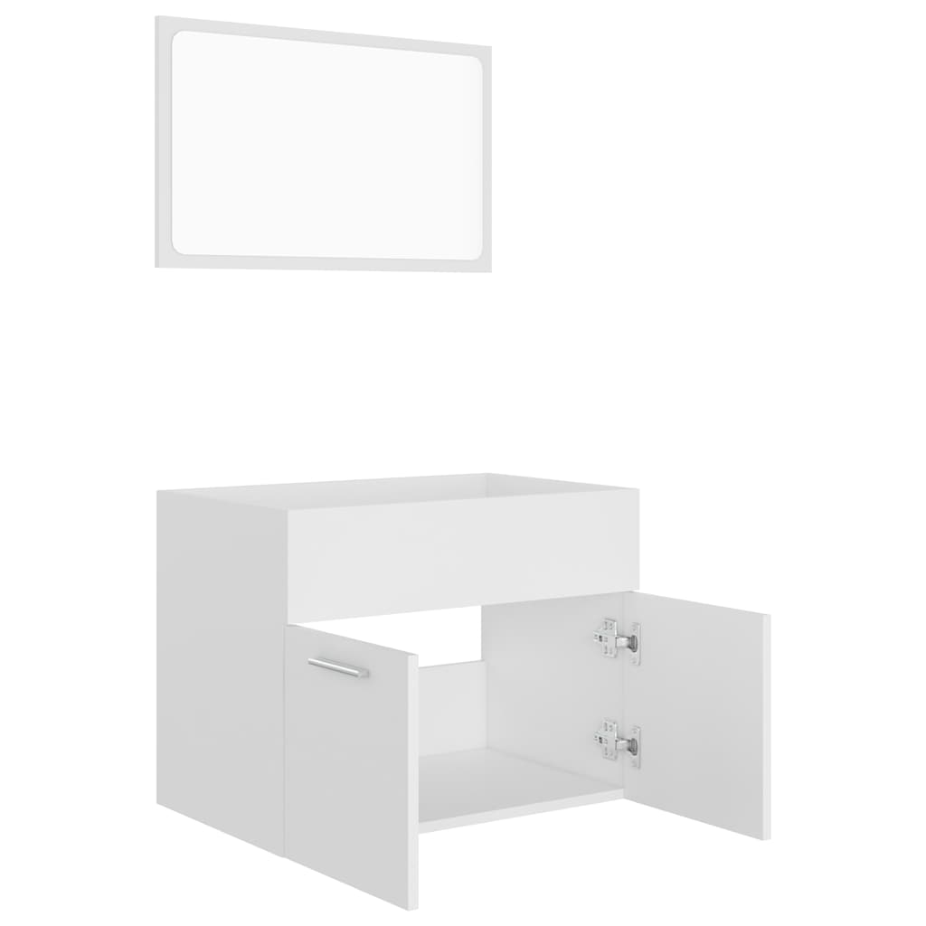 2-piece bathroom furniture set white wood material