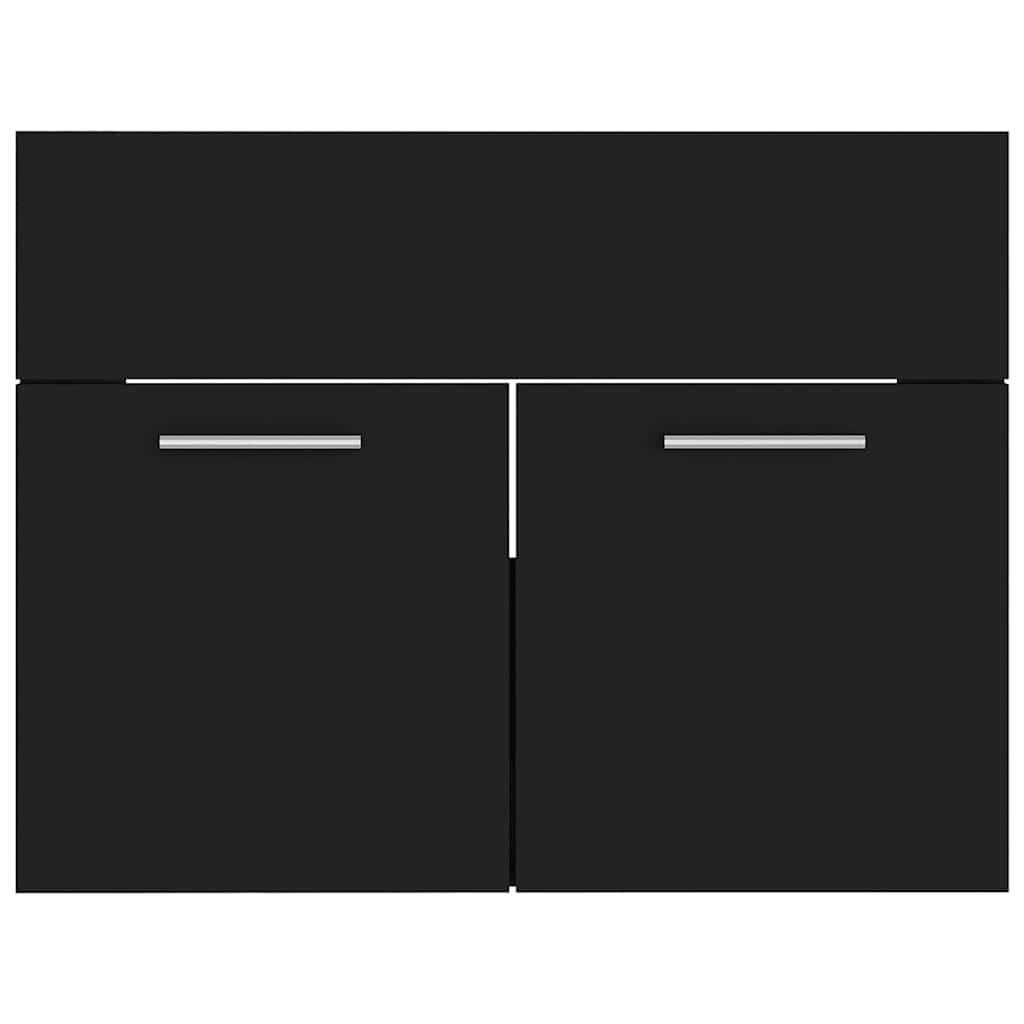 2-piece bathroom furniture set black wood material