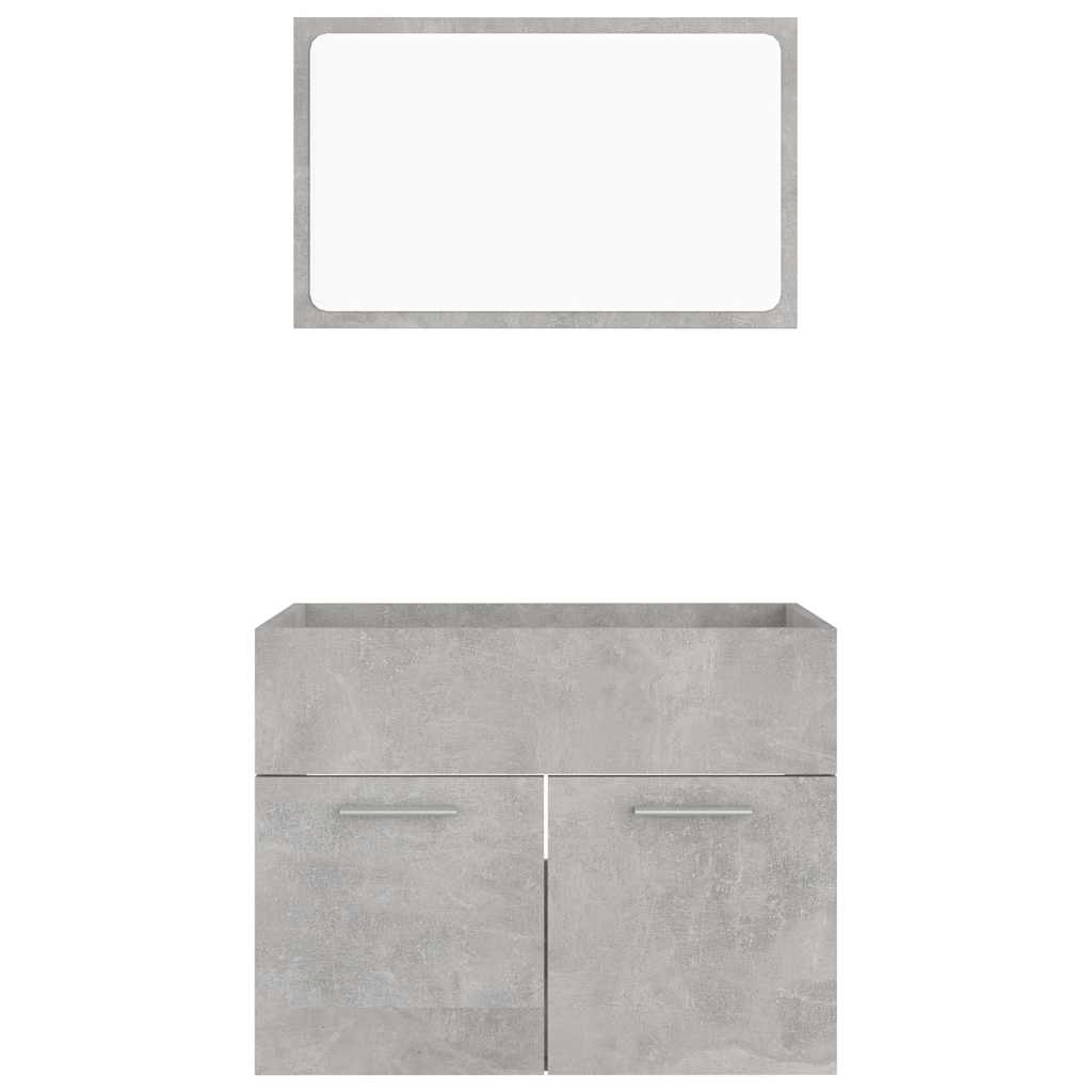 2-piece bathroom furniture set concrete gray wood material