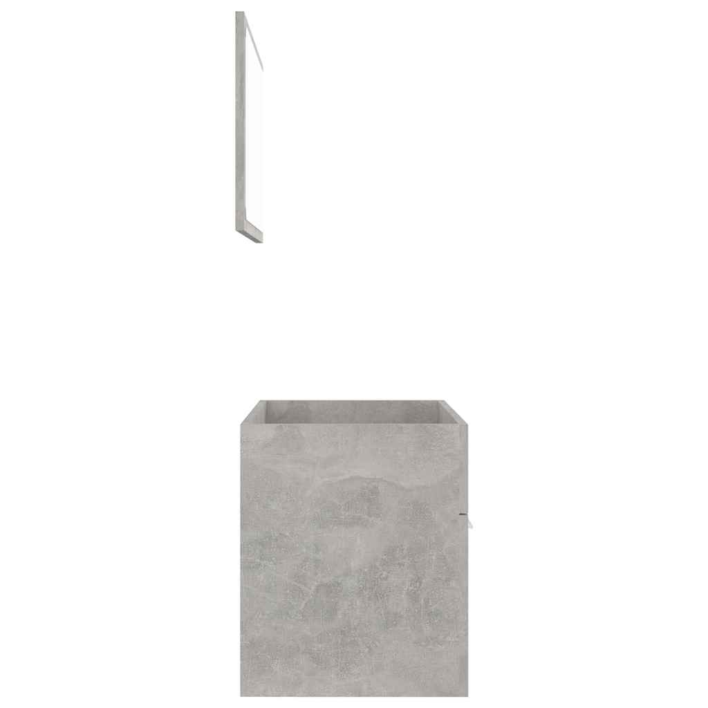 2-piece bathroom furniture set concrete gray wood material