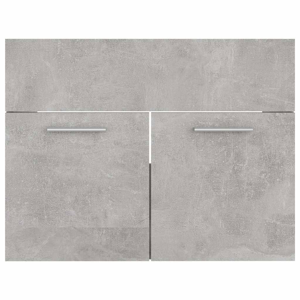 2-piece bathroom furniture set concrete gray wood material