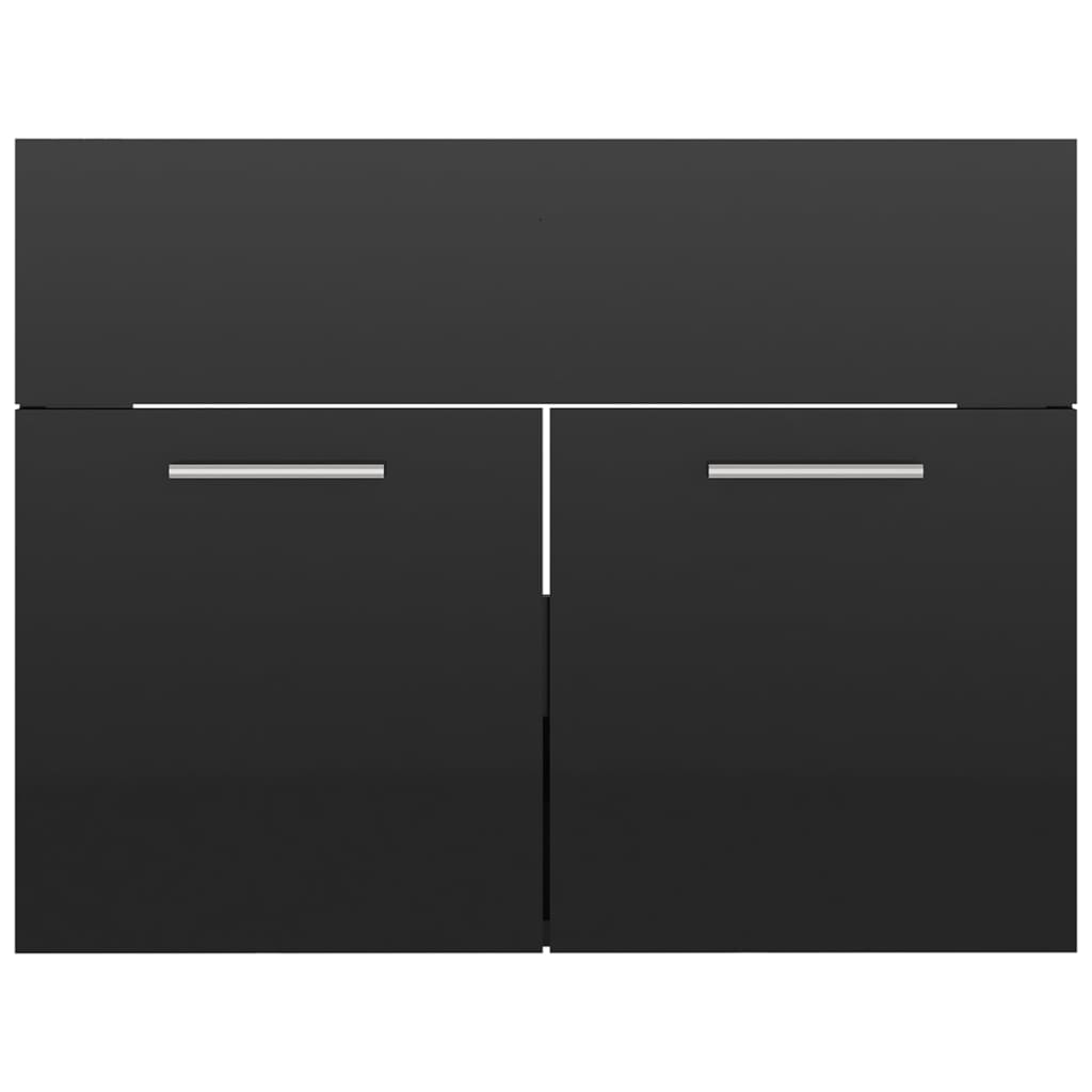 2-piece bathroom furniture set high-gloss black wood material