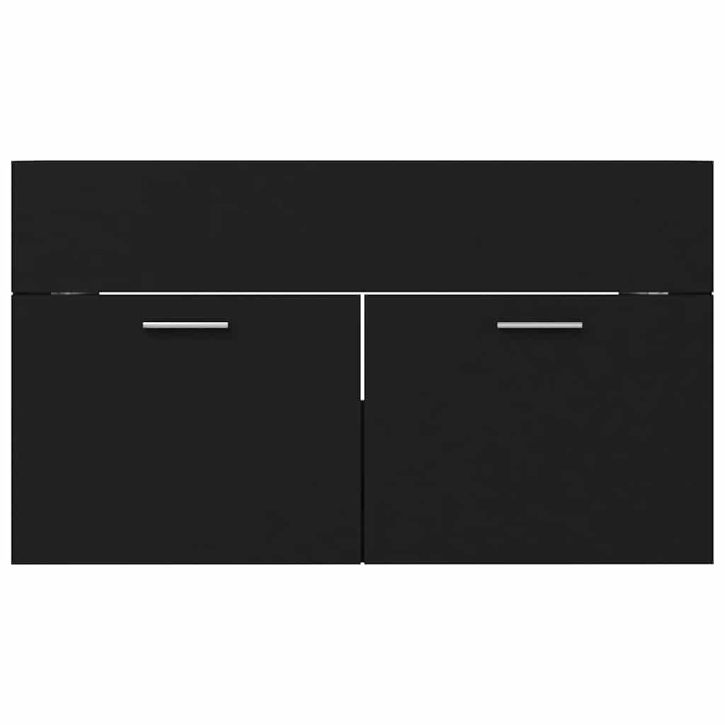 2-piece bathroom furniture set black wood material