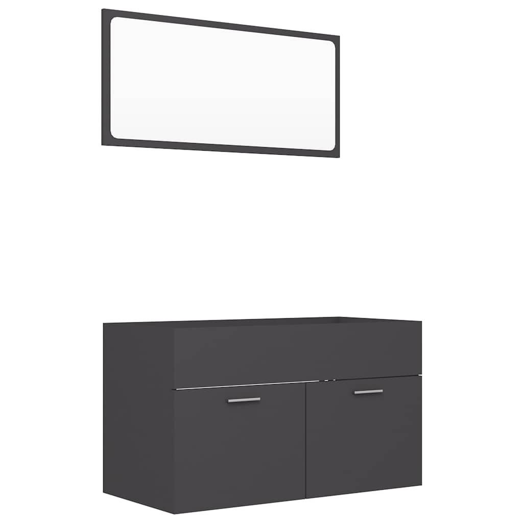 2-piece bathroom furniture set gray wood material