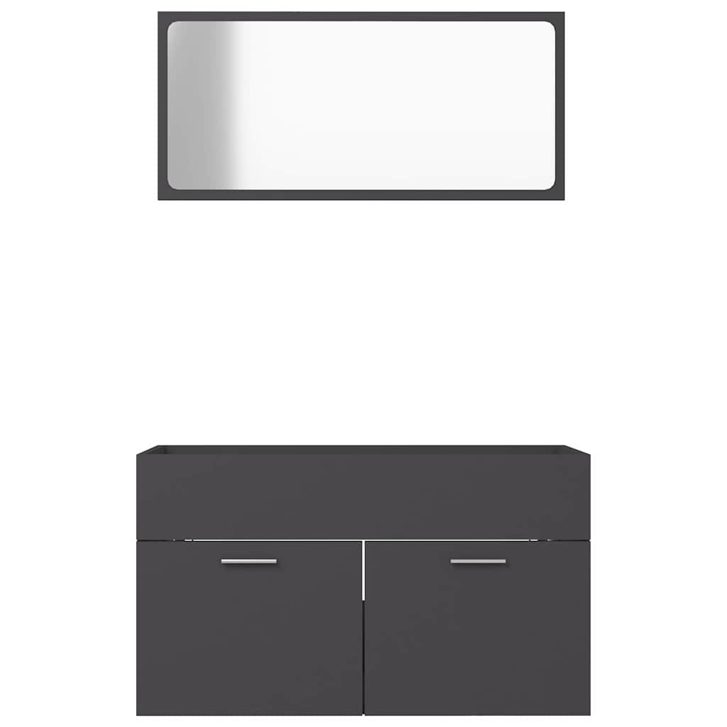 2-piece bathroom furniture set gray wood material