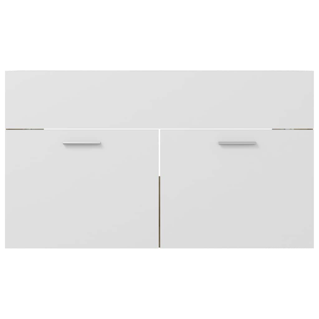 2-piece bathroom furniture set white and Sonoma oak wood material