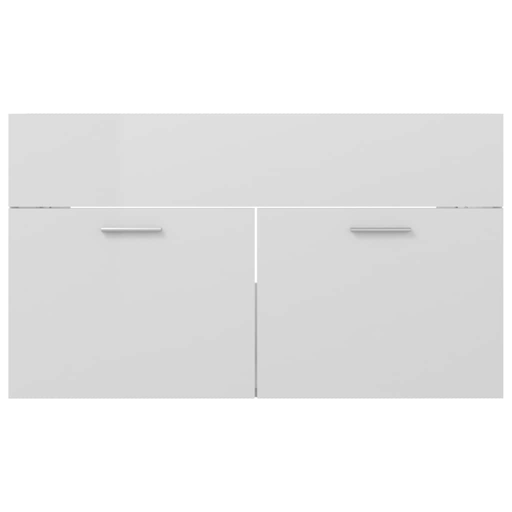 2-piece bathroom furniture set high-gloss white wood material