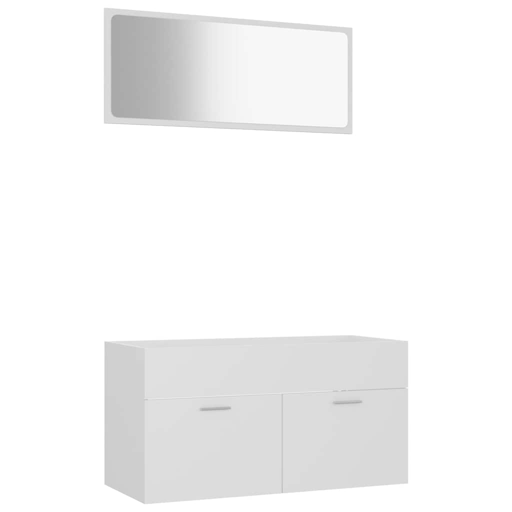 2-piece bathroom furniture set white wood material