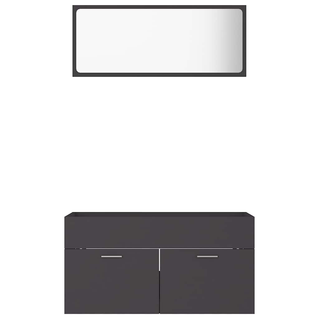 2-piece bathroom furniture set gray wood material