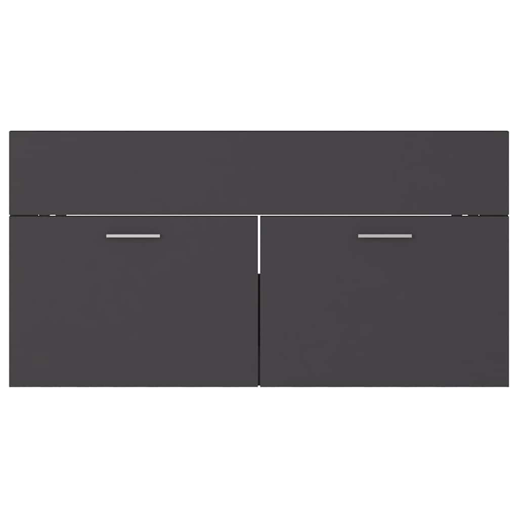 2-piece bathroom furniture set gray wood material