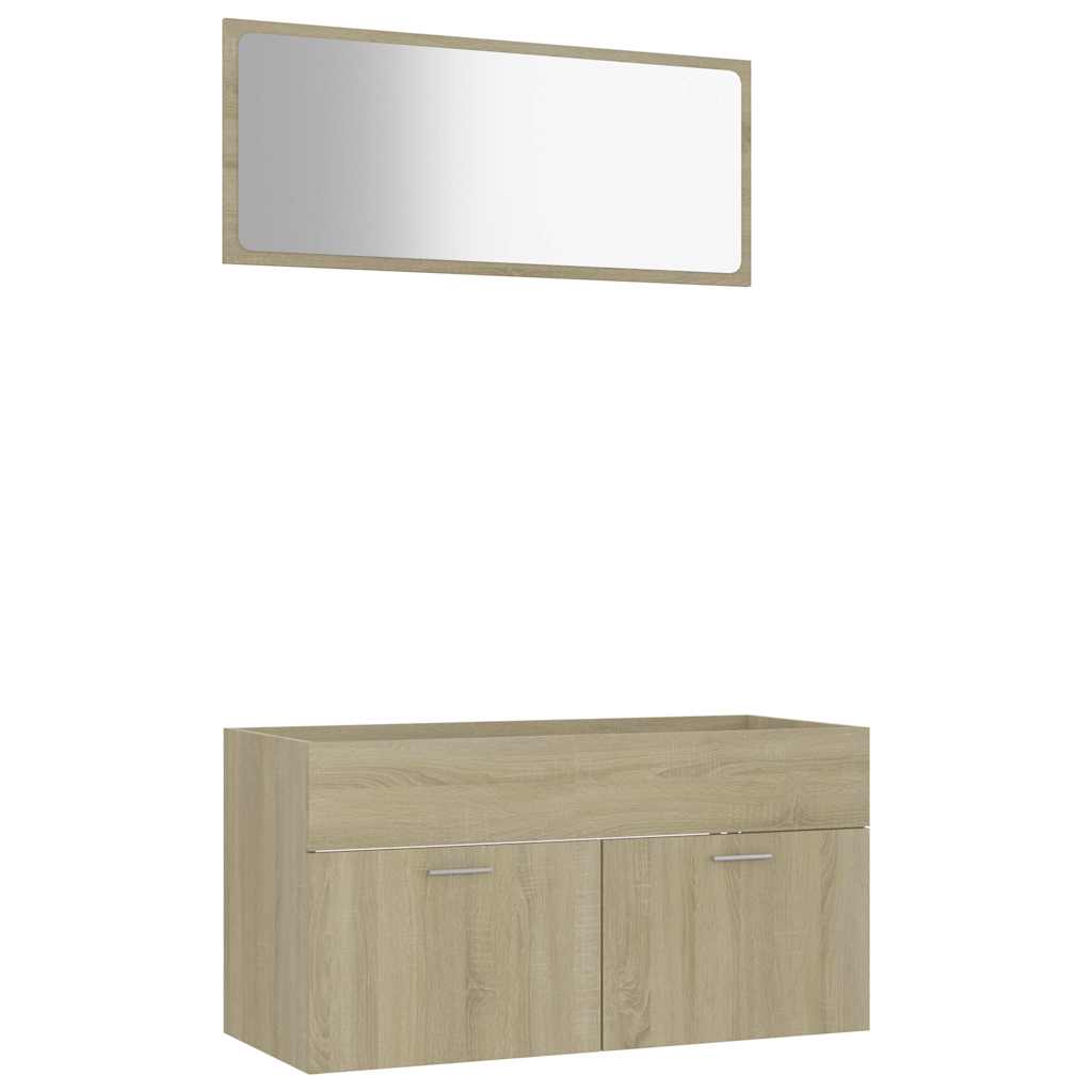 2-piece bathroom furniture set Sonoma oak wood material