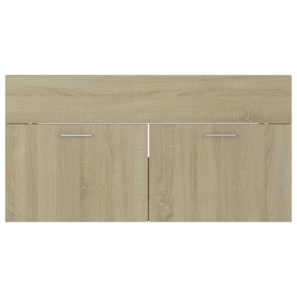 2-piece bathroom furniture set Sonoma oak wood material