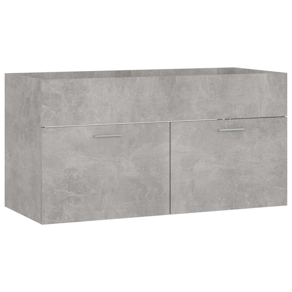 2-piece bathroom furniture set concrete gray wood material