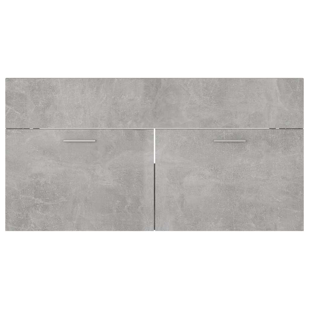 2-piece bathroom furniture set concrete gray wood material