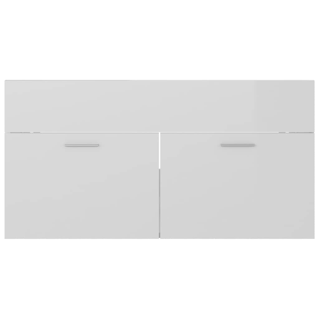 2-piece bathroom furniture set high-gloss white wood material