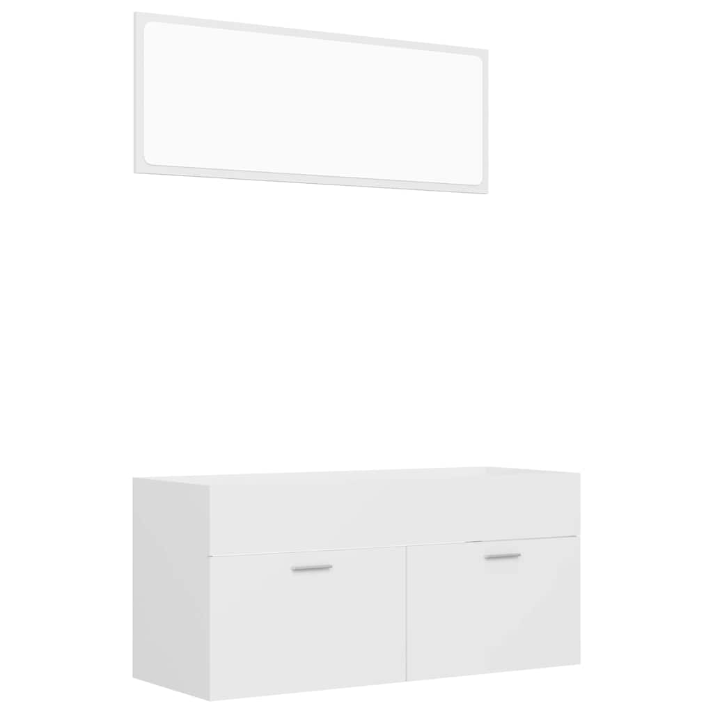 2-piece bathroom furniture set white wood material