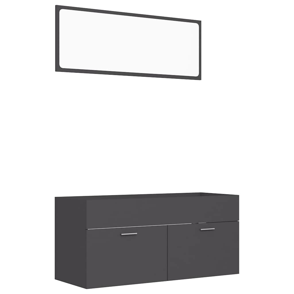 2-piece bathroom furniture set gray wood material