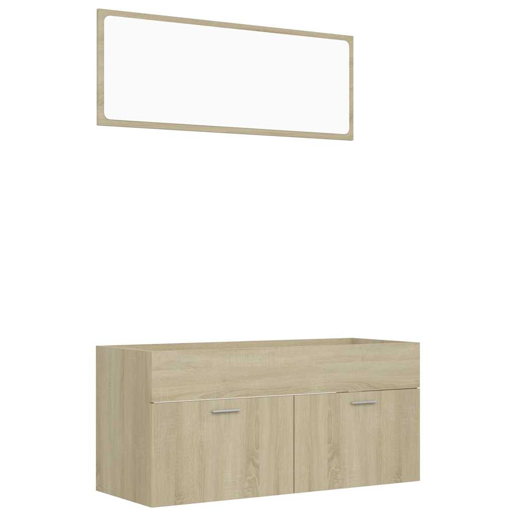 2-piece bathroom furniture set Sonoma oak wood material