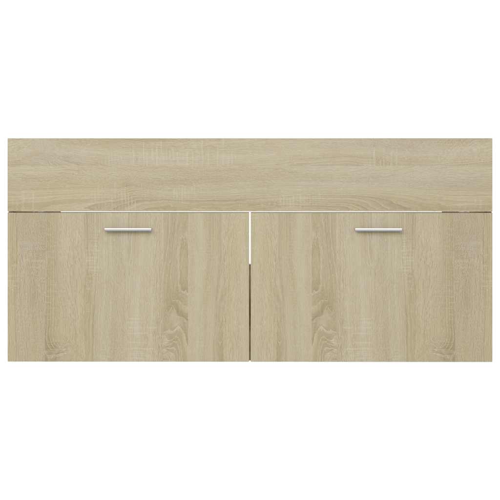 2-piece bathroom furniture set Sonoma oak wood material