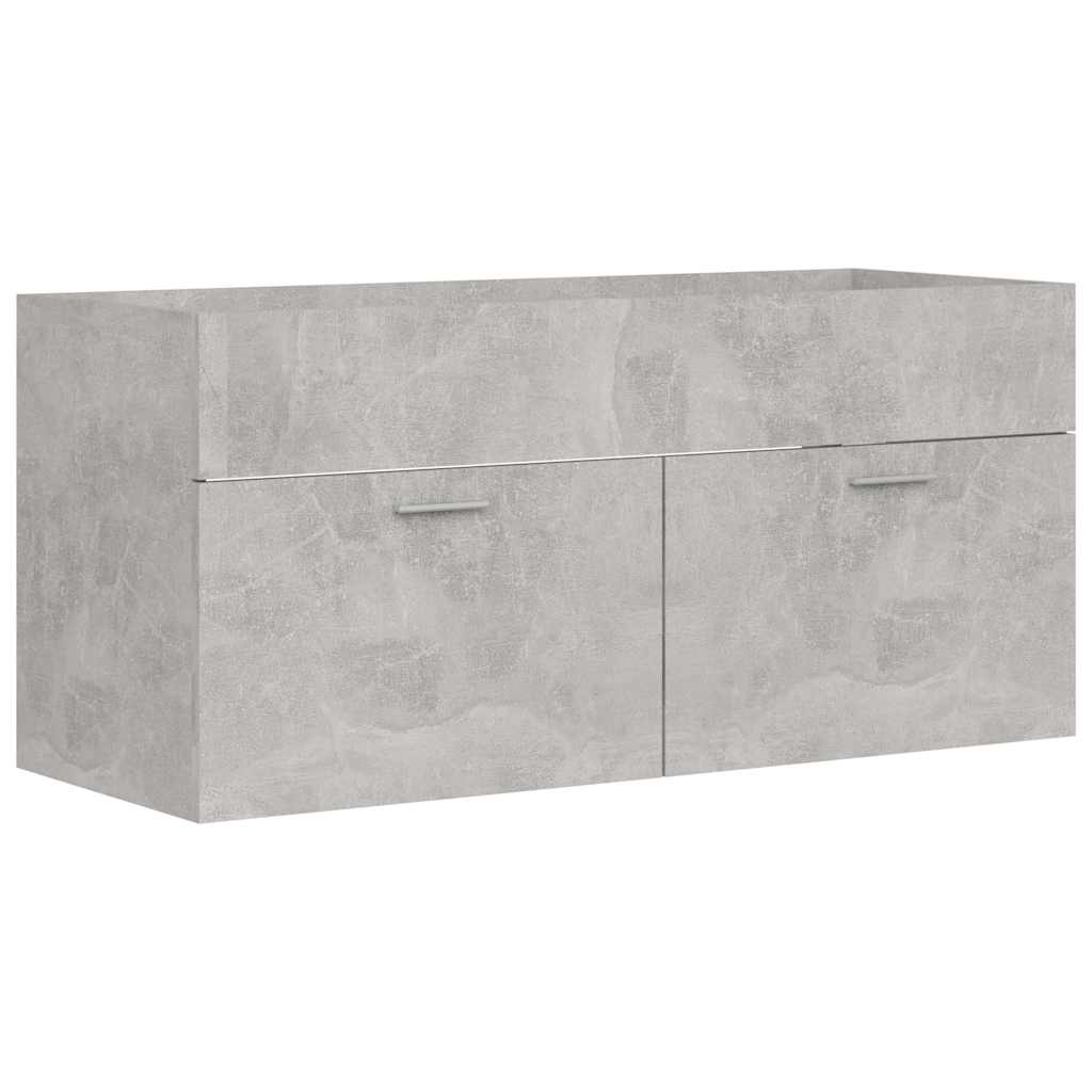 2-piece bathroom furniture set concrete gray wood material