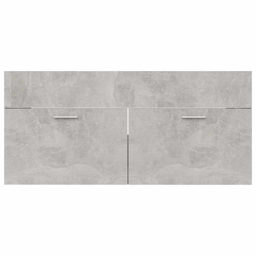 2-piece bathroom furniture set concrete gray wood material