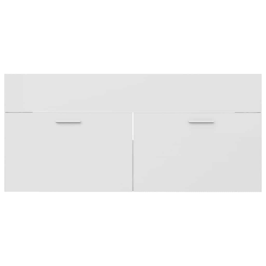 2-piece bathroom furniture set high-gloss white wood material