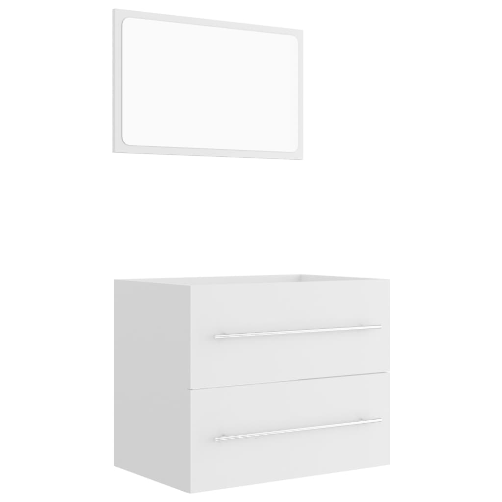 2-piece bathroom furniture set white wood material