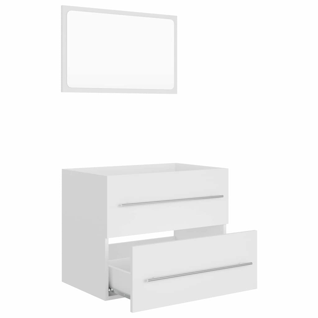 2-piece bathroom furniture set white wood material