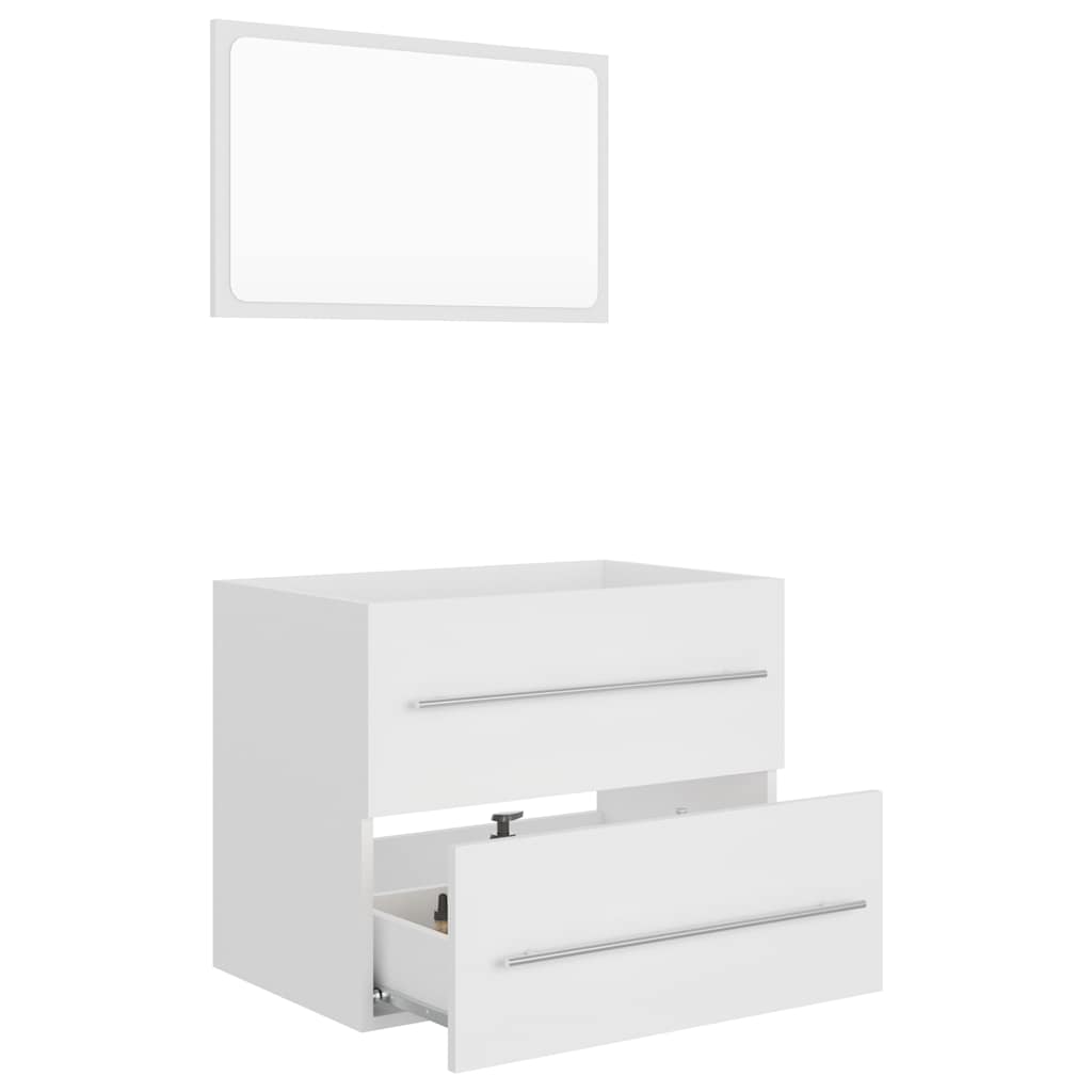 2-piece bathroom furniture set white wood material