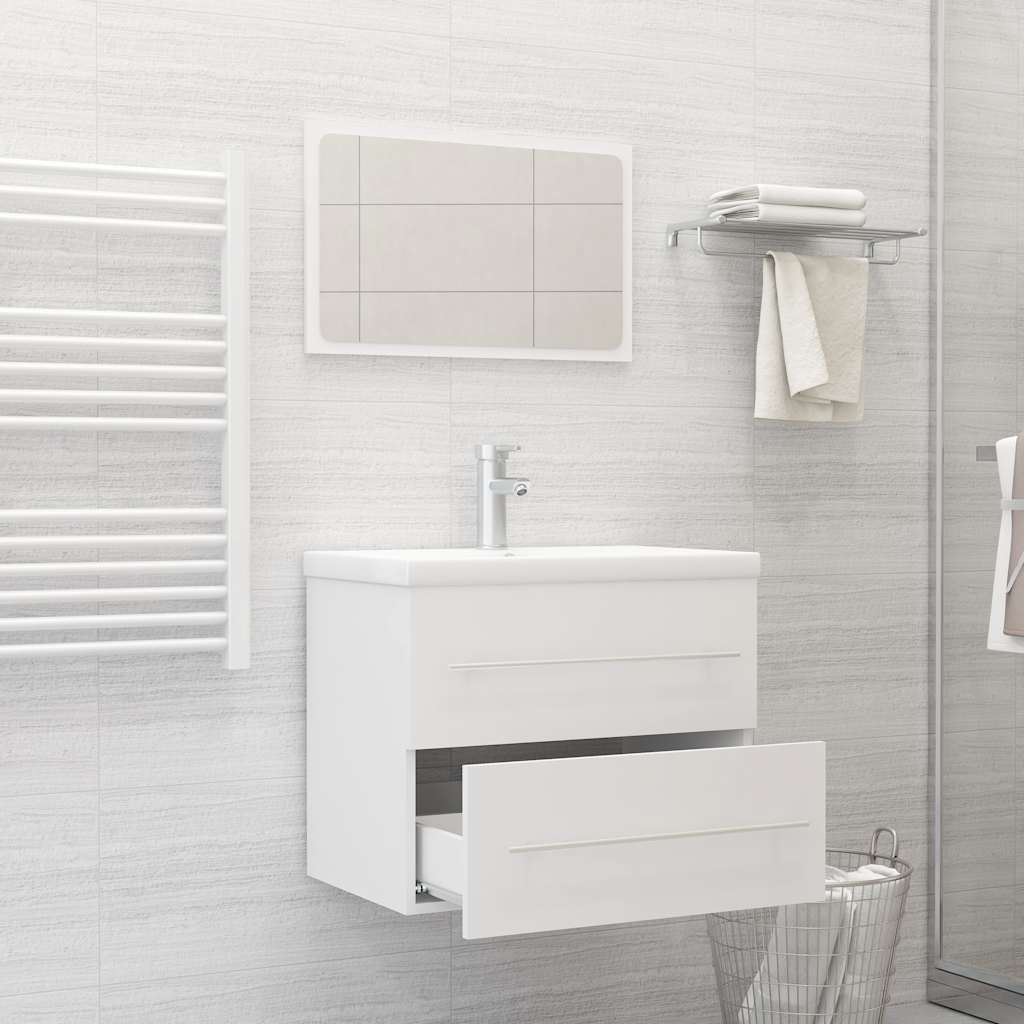 2-piece bathroom furniture set white wood material