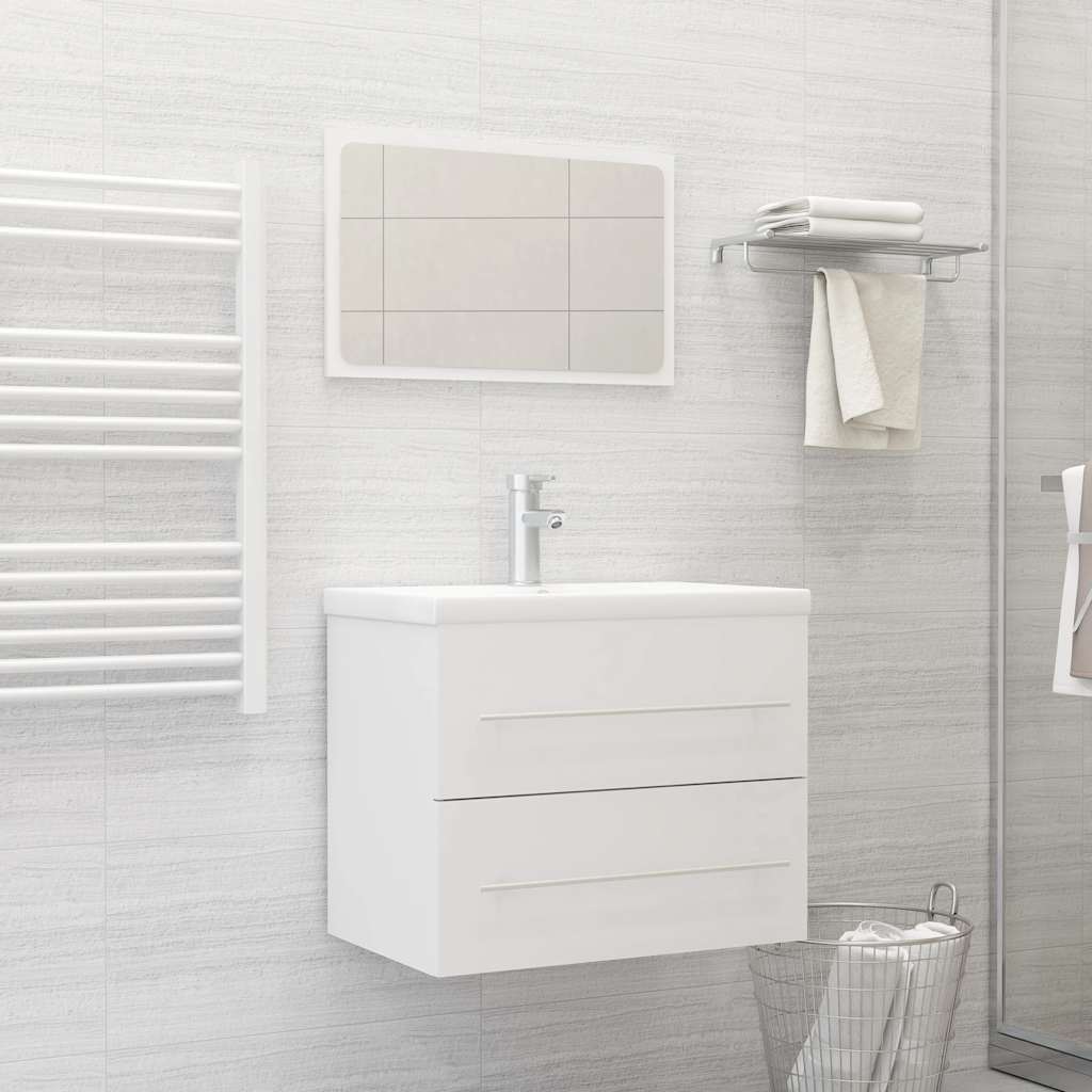 2-piece bathroom furniture set white wood material