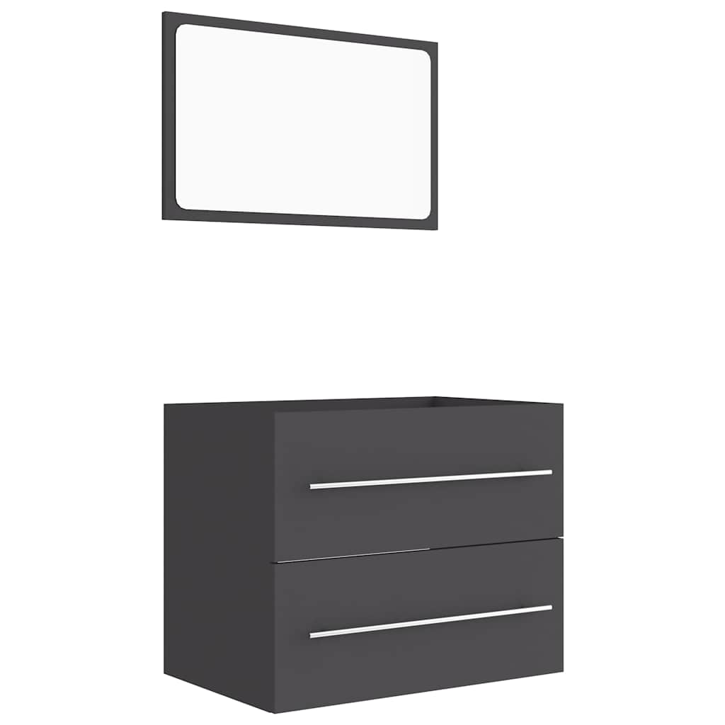 2-piece bathroom furniture set gray wood material