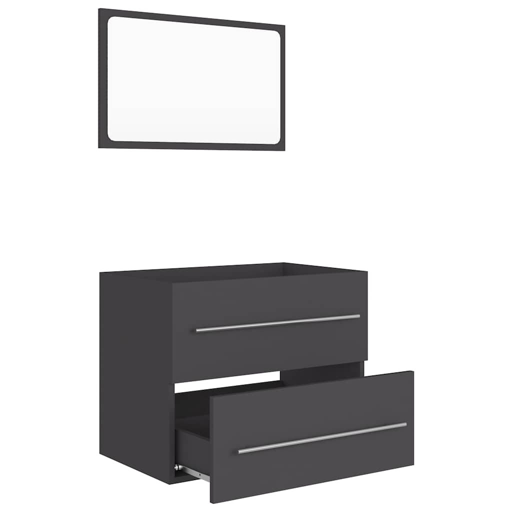 2-piece bathroom furniture set gray wood material