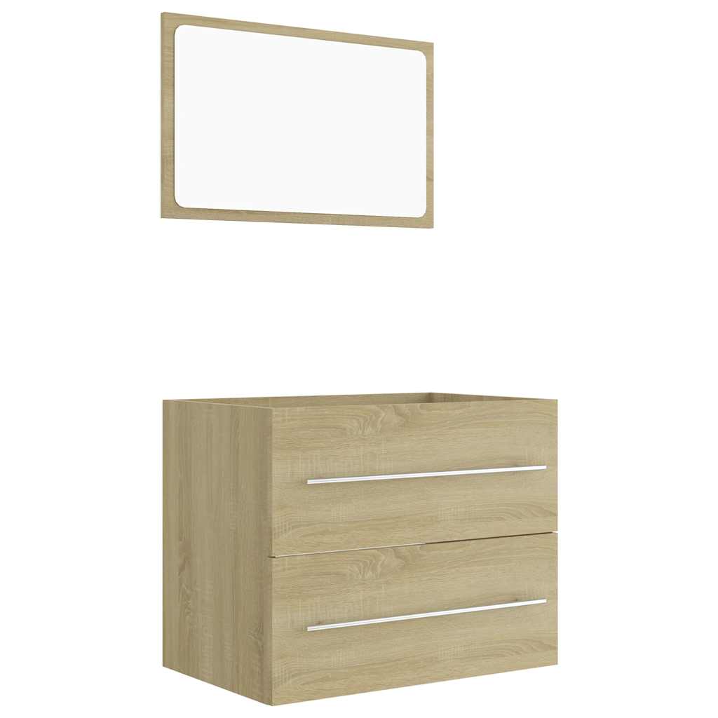 2-piece bathroom furniture set Sonoma oak wood material