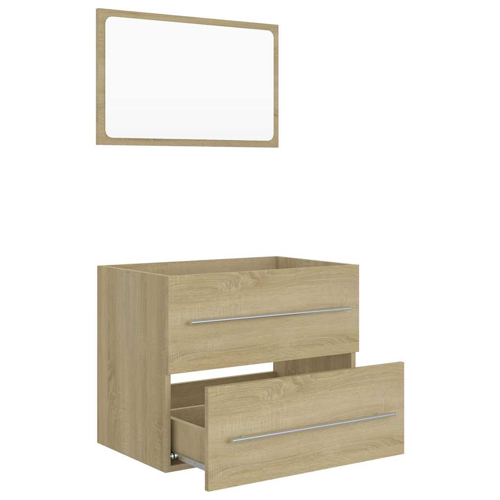 2-piece bathroom furniture set Sonoma oak wood material