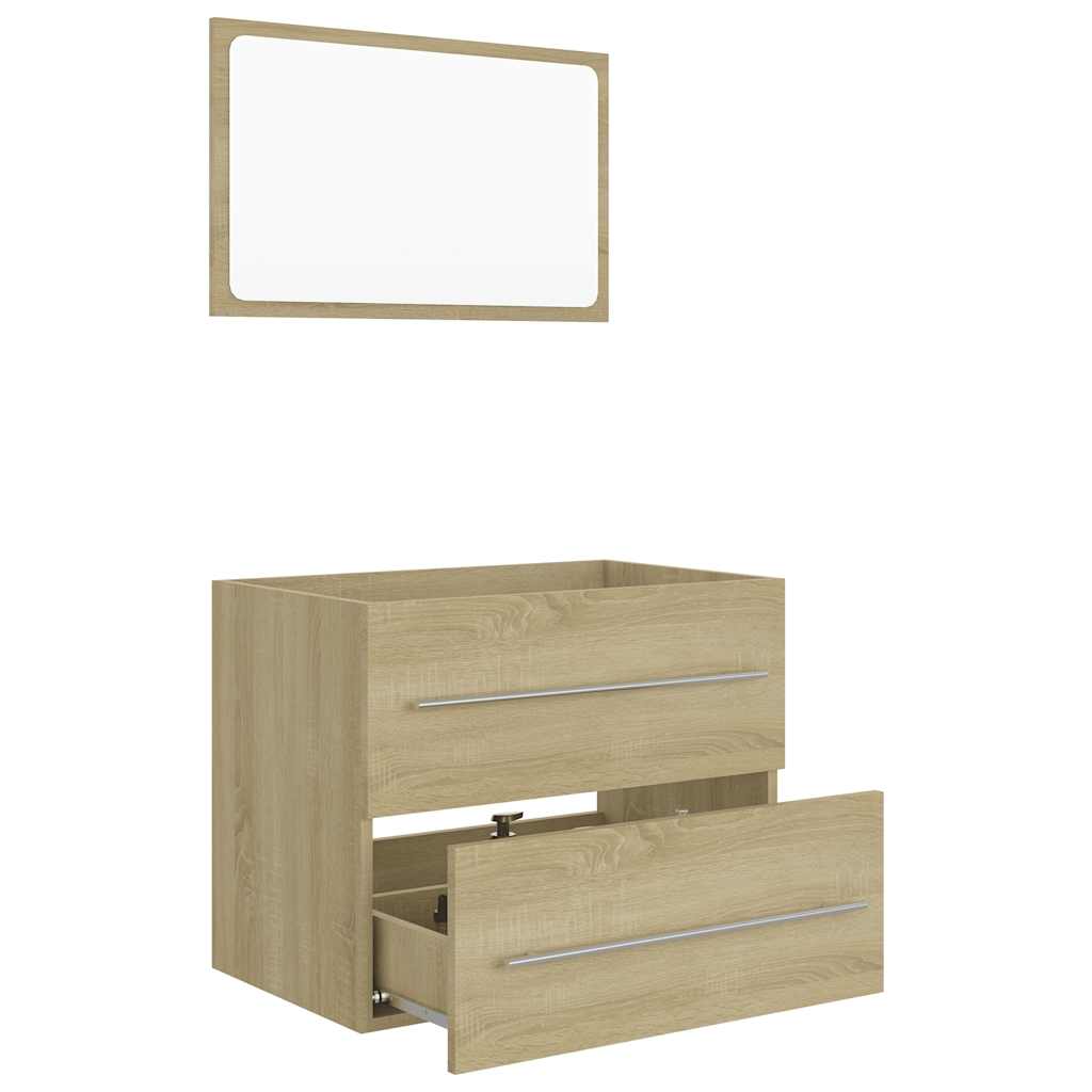 2-piece bathroom furniture set Sonoma oak wood material