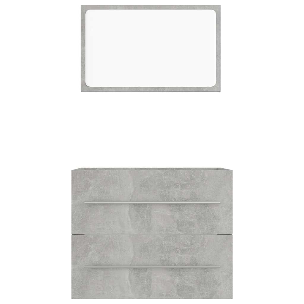 2-piece bathroom furniture set concrete gray wood material