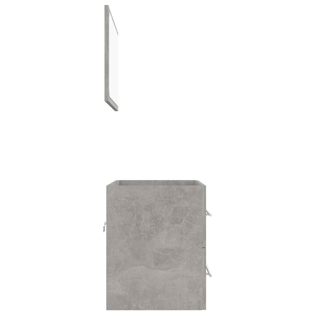 2-piece bathroom furniture set concrete gray wood material